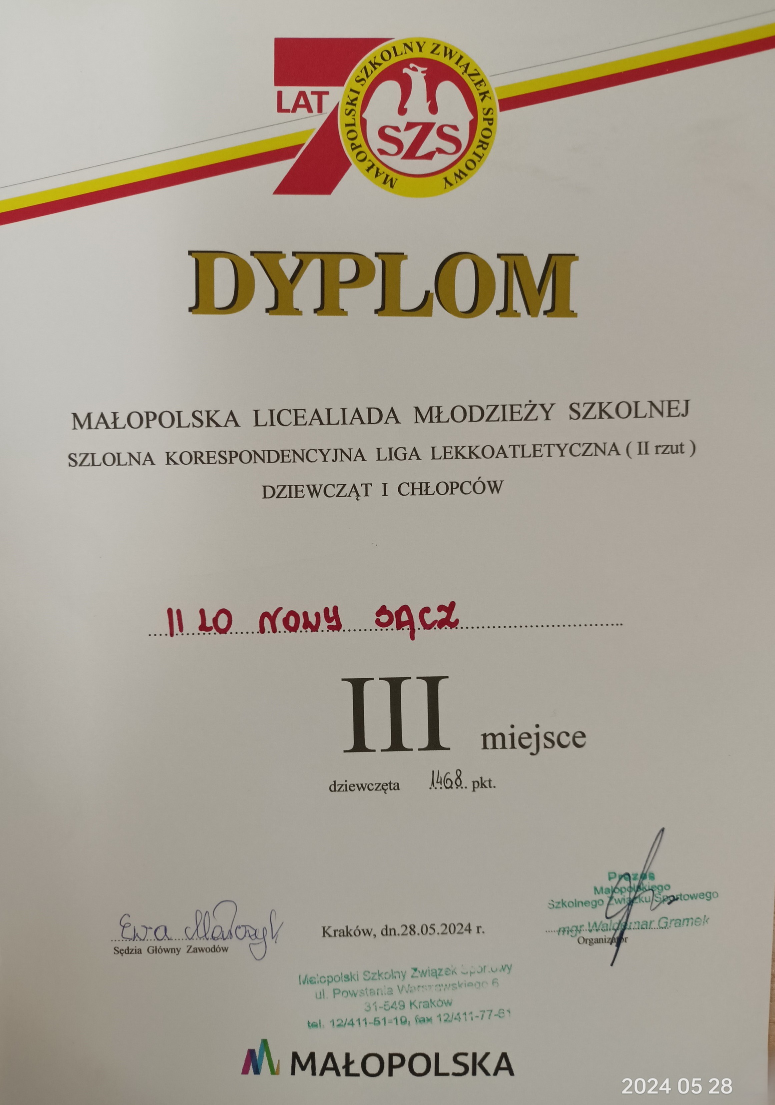 Zdjęcie Małopolska Liga LA dz 2024 (5)841408e3-65b3-4996-b8ca-181eeef24de3.jpg w galerii Małopolska Korespondencyjna Liga LA Dziewcząt – II rzut